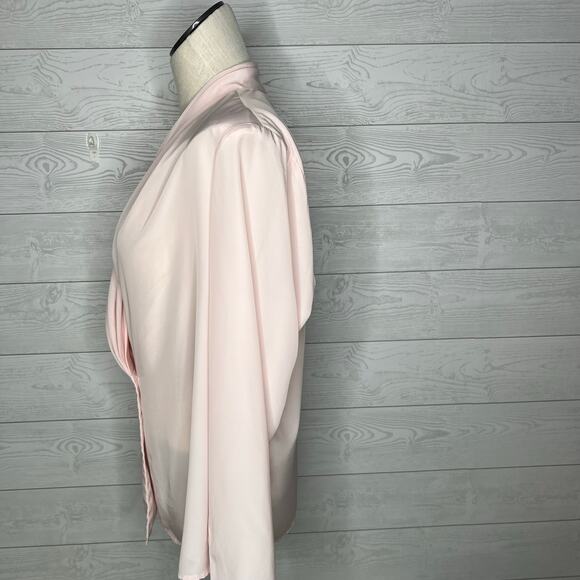 David Matthew 80's Vintage pale pink semi-sheer blouse Size 14 - Picture 4 of 5